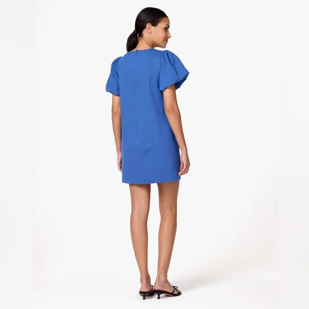 ✨FLASH SALE✨Kate Spade Ponte Puff Sleeve Shift Dress Astral Blue Dress Size S - Picture 2 of 9